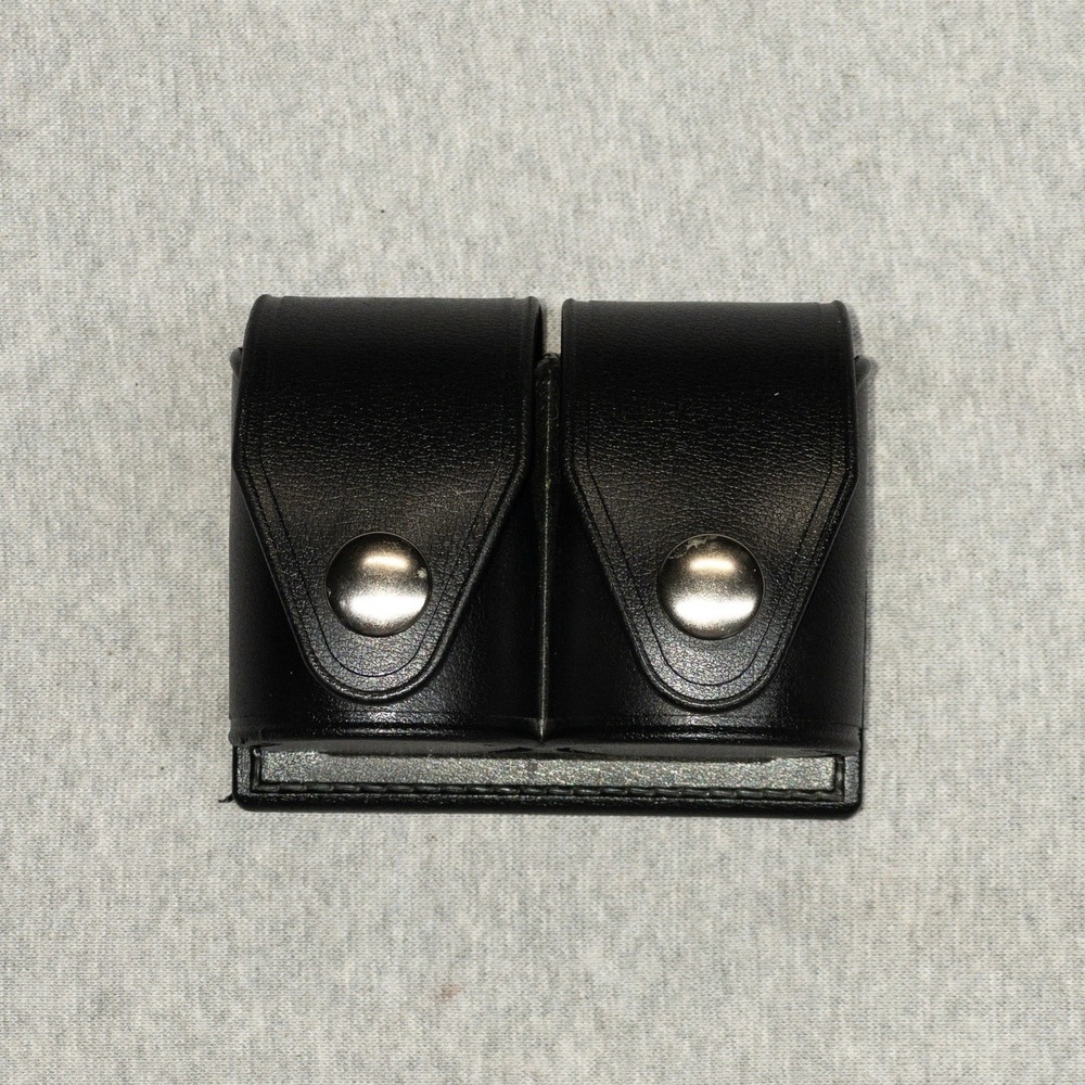 HKS Six Second Reload Double Speed Loader Pouch Holster 203 LRG Black‎ Leather